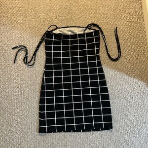 SHEIN Black and White Checkered Mini Dress